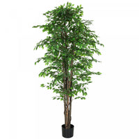 HOMCOM 8ft Tall Artificial Tree, Silk Ficus Tree for Home Office Decor