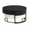 Sherry 31.5\" Round Engineered Wood Lift-top Nesting Coffee Table With Drawers, Black