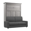 Bestar Versatile Queen Murphy Bed with Sofa (78 W) - Platinum Grey