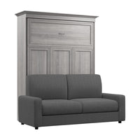 Bestar Versatile Queen Murphy Bed with Sofa (78 W) - Platinum Grey