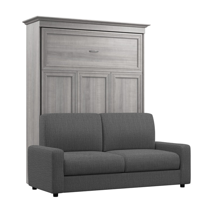 Bestar Versatile Queen Murphy Bed with Sofa (78 W) - Platinum Grey