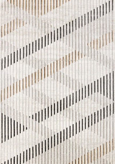 Washable Multi-Coloured Basketweave Lines Area Rug - 5'3" x 7'7"|Carpette à motifs de lignes de tressage multicolore lavable à la machine - 5 pi 3 po x 7 pi 7 po
