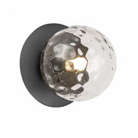 Dainolite Burlat 1 Light Wall Sconce Matte Black Clear Glass Lamp