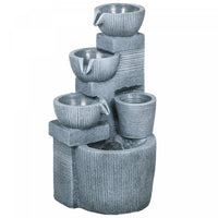 Outsunny Outdoor Water Fountain, Waterfall Fountain With Led Lights