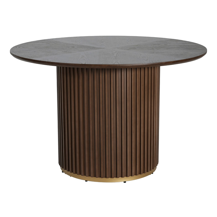 Cove 47.25\" Round Pedestal Dining Table for 4-5 People, Brown