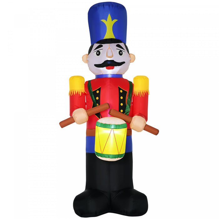 Homcom 8ft Walnut Soldier Inflatable Christmas Decoration