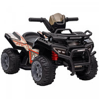 Aosom Kids Powered Ride-On Atv Quad Bike Four Wheeler Car With Music, 6v Battery Powered Motorcycle 