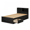 Fynn Storage Bed And Bookcase Headboard Set Gray Oak - South Shore