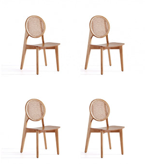 Versailles Industry Chic Wood Dining Chair in Natural - Set of 4