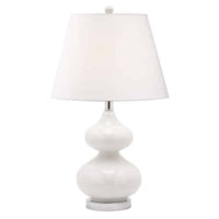 Dainolite Traditional 1 Light Table Lamp White Glass Finish White Shade