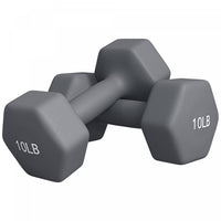 Soozier 2 x 10LBS Hex Dumbbells Set Weights Pair for Home Gym Workout