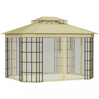 Outsunny 12' X 10' Steel Frame Patio Gazebo Outdoor Canopy Shelter With Double Vented Roof, Mosquito