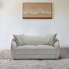 Isla 70 in. Boucle Loveseat with Rounded Barrel Arms and Accent Pillows - Cream | Isla Causeuse 70 po. en boucle avec accoudoirs baril arrondis et coussins decoratifs - Creme