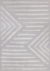 Forte Grey White Modern Striped Area Rug - 7'9\" x 10'6\"