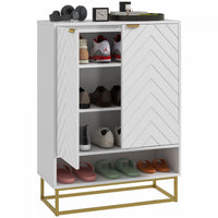 HOMCOM Shoe Cabinet for Entryway, 12 Pairs Shoe Storage Cabinet, White