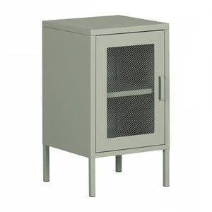 Sweedi Metal Mesh Nightstand - Sage Green|Table de nuit Sweedi en métal avec grillage - vert sauge