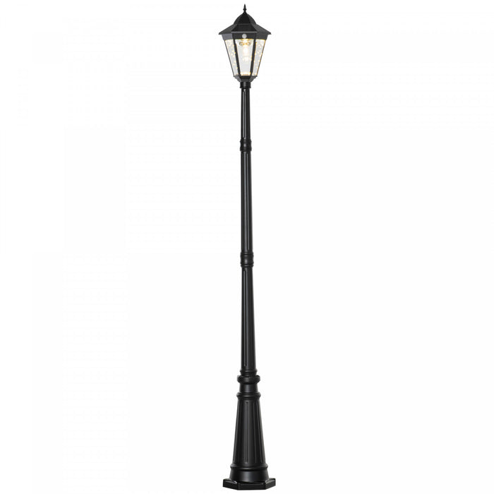Outsunny 92\" Solar Lamp Post Light, Aluminum Outdoor Street Lamp, Black