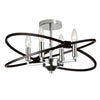 Dainolite Paloma 4 Light Semi-flush Mount Polished Chrome Matte Black Finish Lamp