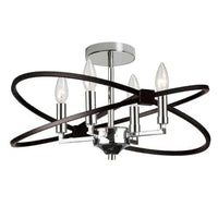 Dainolite Paloma 4 Light Semi-flush Mount Polished Chrome Matte Black Finish Lamp