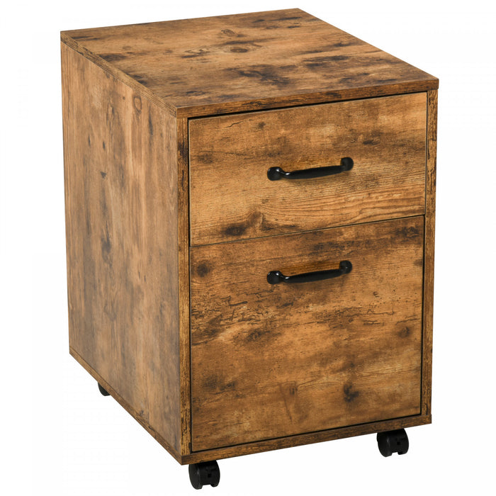 Homcom 2 Drawers Filing Cabinet With Hanging Rail
