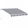Outsunny 8' x 7' retractable awning, patio awnings, sunshade shelter with 280g/m² Uv & Water-resistant Fabric And Aluminum Frame For Deck, Balcony, Yard, Blue And White