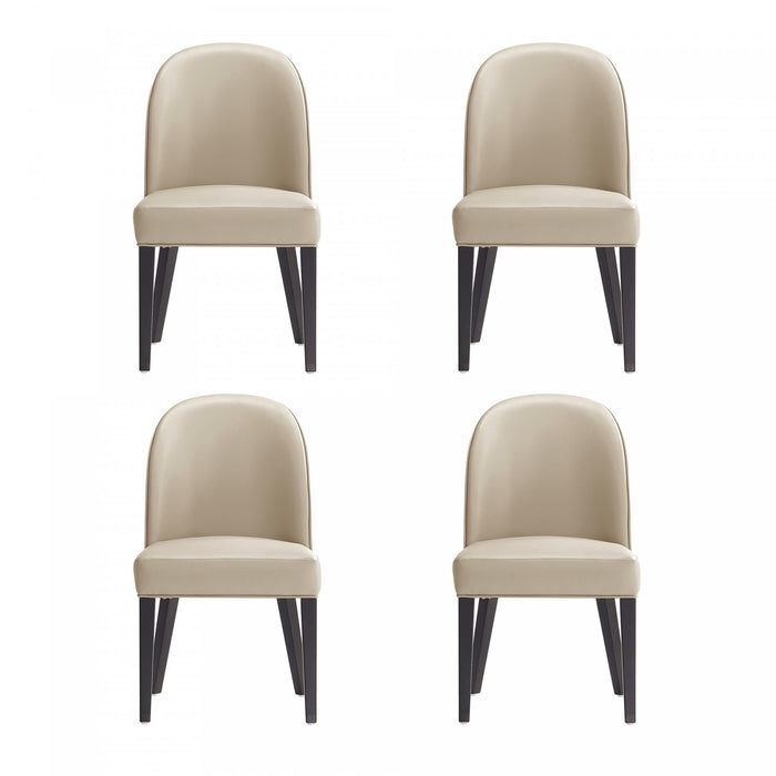 Hillman Modern Wood Upholstered Dining Chair in Sand - Set of 4