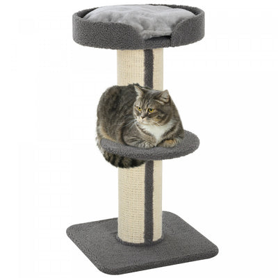 Pawhut 36"h Large Cat Scratching Post For Indoor Cats, Bold Cat Tree Multi-level Kitty Tower With Si|Pawhut Arbre A Chat 36" Tour Pour Chat A Plusieurs Niveaux Avec Grattoir En Sisal, Lit Pour Chat, Co