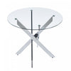 Alex Round Multi-Functional Dining Table with Glass Top,Chrome