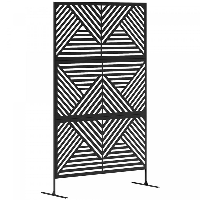 Outsunny Metal Outdoor Privacy Screen, Freestanding Outdoor Divider