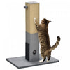 Pawhut Cat Scratching Post, 31\" Tall Cat Scratcher For Indoor Cats, Natural Sisal Cat Scratch Post With Hanging Balls, Grooming Brushes, Stable Base, Grey