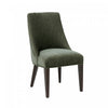 Beever Modern Chenille Wood Dining Chair in Forest Green - Set of 2