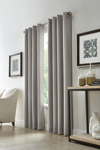Thermalogic Antique Silver Pearl Satin Room Darkening Grommet Curtain Panel - 52 x 84