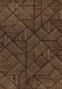 Covington Brown Taupe Striped Geometric Design Rug, 7'10