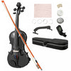 HOMCOM 4/4 Full Size Violin Kit, Musical Instrument Fiddle Kit, Wood Acoustic Violin Set for Beginners, Adults, Students with Bow, Hard Case, Rosin, Bridge, Shoulder Rest, Black
