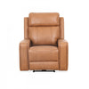 Bellamy 37 in. Leather Match Power Glider Recliner with Adjustable Headrest and USB - Cognac | Fauteuil inclinable electrique a mouvement coulissant Bellamy de 37 po en cuir assorti avec appuie-tete ajustable et USB - Cognac