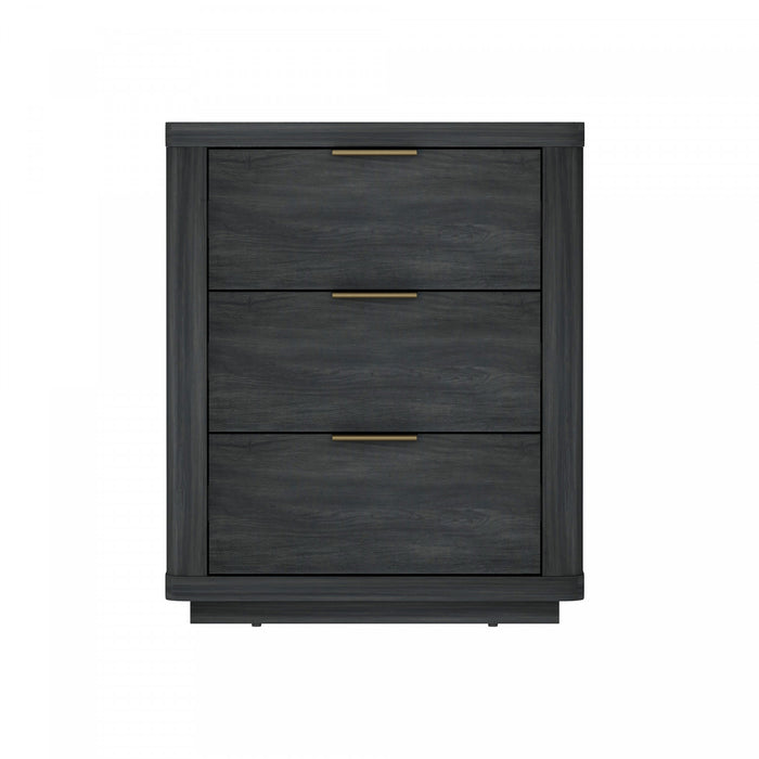 Evelyn Modern 20\" Nightstand in Charcoal Gray (3-Drawer)