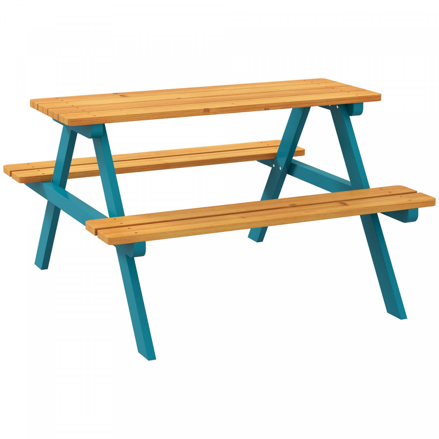 Outsunny Kids Picnic Table, Wooden Kids Table And Chair Set