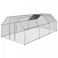 Pawhut 9.2' X 18.7' Metal Chicken Coop, Galvanized Walk-in Hen House, Poultry Cage Outdoor Backyard 