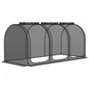 Outsunny 9 X 4ft Crop Cage With 3 Zippered Doors And Ground Stakes Black