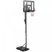 Soozier 7.7-10ft Portable Basketball Hoop With 43'' Shatterproof Backboard