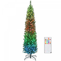 HOMCOM 6ft Christmas Tree with DIY Synchronized LEDs, Xmas Tree, Green