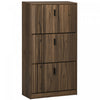 HOMCOM Shoe Storage Cabinet with 3 Flip Drawers for 18 Pairs of Shoes, Walnut