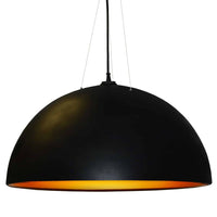 Dainolite Dome 3 Bulb Pendant Black/Gold Finish Lamp
