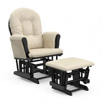 Storkcraft Hoop Glider and Ottoman - Black/Beige Chair