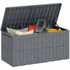 Outsunny 100 Gallon Resin Deck Box, Lockable Outdoor Storage Box