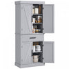 HOMCOM 72\" Tall Kitchen Pantry Storage Cabinet with Barn Doors and Drawer