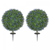 HOMCOM Artificial Plants Faux Lavender Set of 2, UV Protected Fake Plants