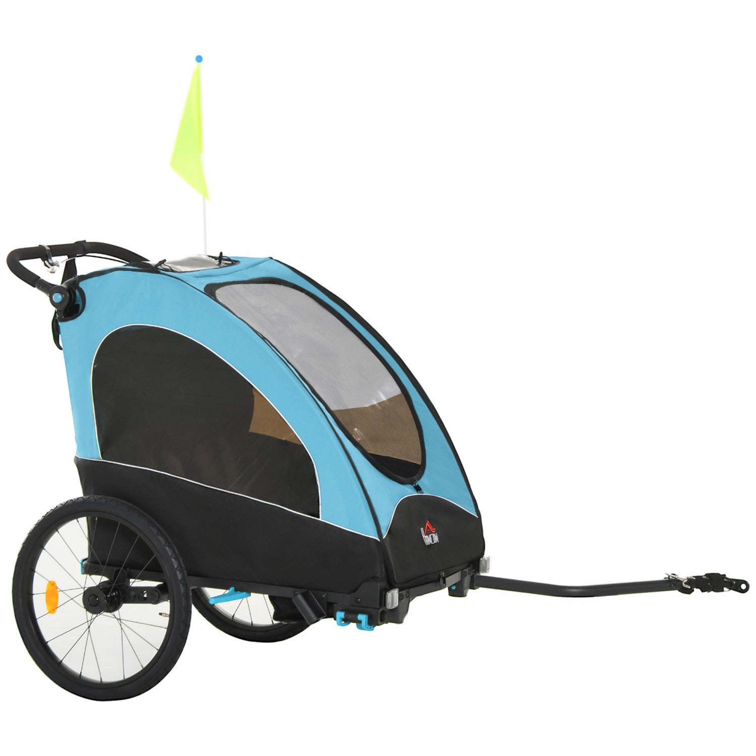 Aosom Child Bike Trailer 3 In1 Foldable Jogger 2 seater Pushcar Tra. The Brick