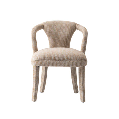 Palmer Mid-Century Modern Upholstered Tweed Armchair in Gold Dust Dining Chair | Fauteuil Palmer style milieu du siecle moderne en tweed dore