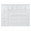 Eileen Space-saving Murphy Wall Bed With Cabinets, Queen Size, White